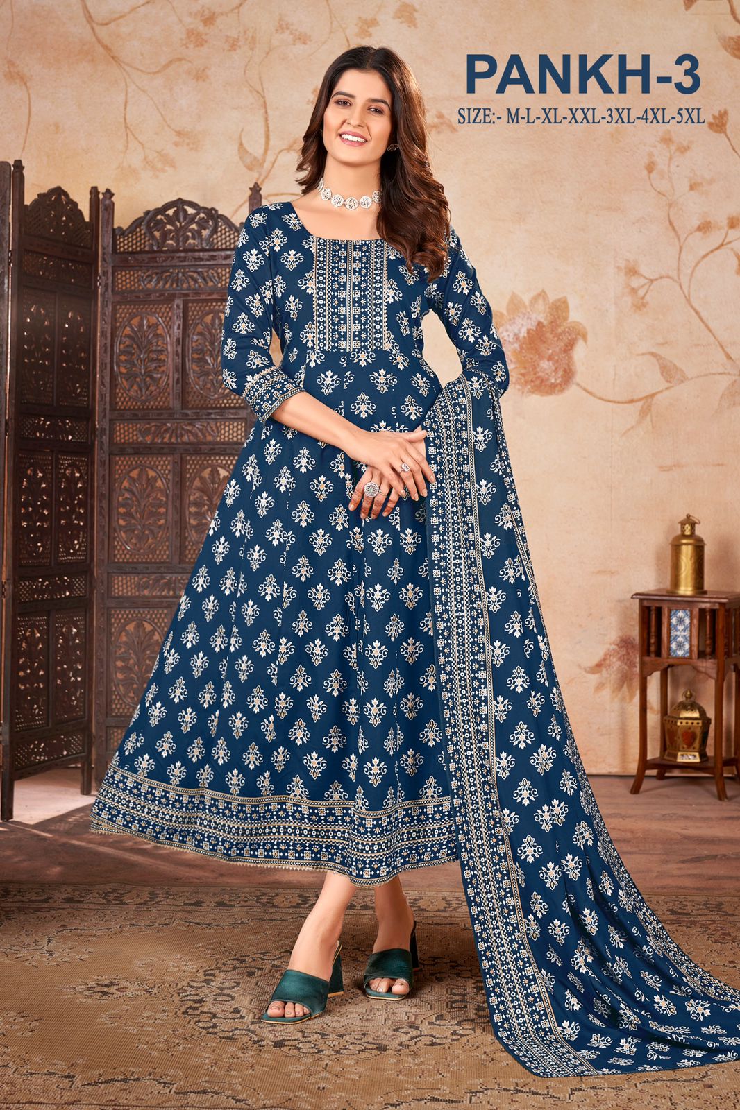 Pankh 3 By Sangeet Rayon Gold Printed Kurti With Dupatta Wholesale Shop In Surat